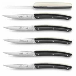 LA GRANDE COUTELLERIE Soldes -LA GRANDE COUTELLERIE Soldes coffret 6 couteaux thiers shadow by thomas bastide manche creme noir 1