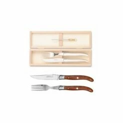 Coffret Hêtre 1 Couteau + 1 Fourchette Laguiole Mitre Inox Manche Bois -LA GRANDE COUTELLERIE Soldes coffret hetre 1 couteau et 1 fourchette super laguiole mitre inox mini fusil manche nacrine ivoirine 4