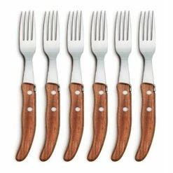 Coffret Hêtre 6 Fourchettes Berlingot Manche Bois