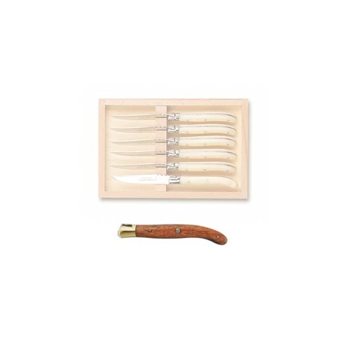 Coffret Hêtre 6 Couteaux à Dessert Laguiole Mitre Laiton 4 Coffret Hêtre 6 Couteaux à Dessert Laguiole Mitre Laiton – Image 2