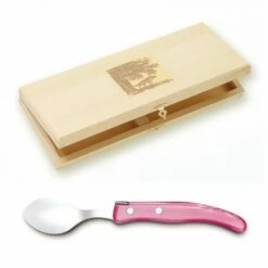 LA GRANDE COUTELLERIE Soldes 36 Coffret Hêtre 6 Cuillères à Café Berlingot Manche Nacrine Unie