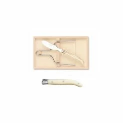 Coffret Lyre à Foie Gras Laguiole Mitre Inox Manche Nacrine Ivoirine