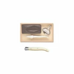 Coffret Set à Huître Laguiole Mitre Inox Manche Nacrine Ivoirine