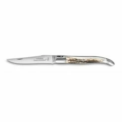 Couteau De Poche Laguiole Traditionnel 12cm Manche Cerf Mitre Inox