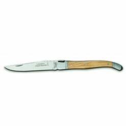 Couteau De Poche Laguiole Traditionnel 9cm Manche Bois D'oliver Mitre Inox