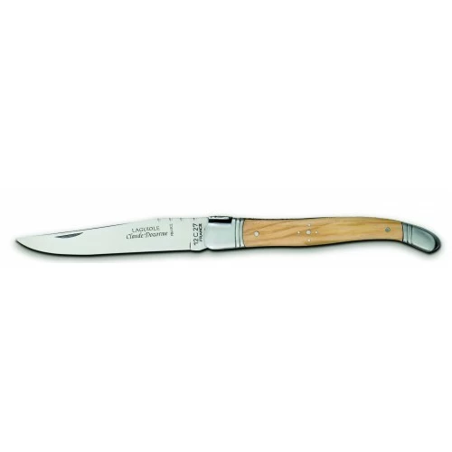 Couteau De Poche Laguiole Traditionnel 9cm Manche Bois D'oliver Mitre Inox 3 Couteau De Poche Laguiole Traditionnel 9cm Manche Bois D'oliver Mitre Inox