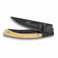 Couteau De Poche Liner Lock Le Thiers® Lame Noire Manche Bois Classique