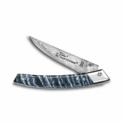 Couteau De Poche Le Thiers® RLT Lame Damas Manche Molaire De Mammouth